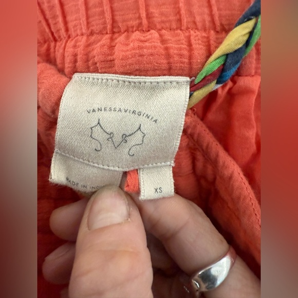 Anthropologie Vanessa Virginia Coral Cotton Gauze Maxi Dress. - Picture 12 of 12